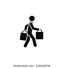 Shopping, man, icon. Element of simple icon for websites, web design, mobile app, infographics. Thick line icon for website design and development, app development