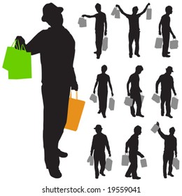 shopping man vector