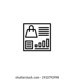 Shopping manager dashboard illustration icon with line style. Vector