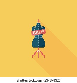 shopping mannequin flat icon with long shadow,eps10