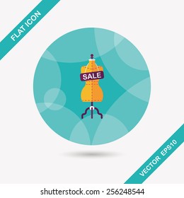 shopping mannequin flat icon with long shadow,eps10