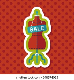 shopping mannequin flat icon with long shadow,eps10