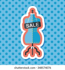 shopping mannequin flat icon with long shadow,eps10
