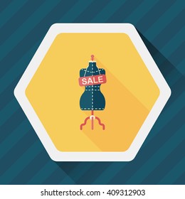 shopping mannequin flat icon with long shadow,eps10
