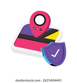 Shopping Map Vector style icon. Eps 10 file