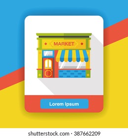 shopping market flat icon
