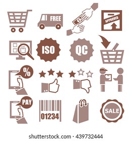 shopping, market, sell icon set