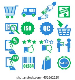 shopping, market, sell icon set