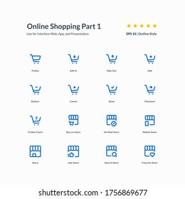 Shopping Market Store icon set app element interface part 1 vector graphic design illustration for mobile web presentation