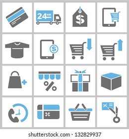 shopping and marketing concept icons set