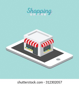 shopping and marketing online concept, illustration vector