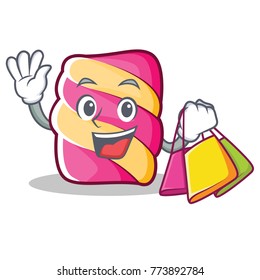 Shopping marshmallow character cartoon style