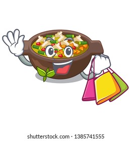 Shopping minestrone is served in cartoon bowl