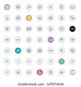 Juego mínimo de vectores de iconos planos