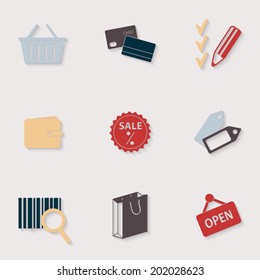 Shopping minimalistic simple icons