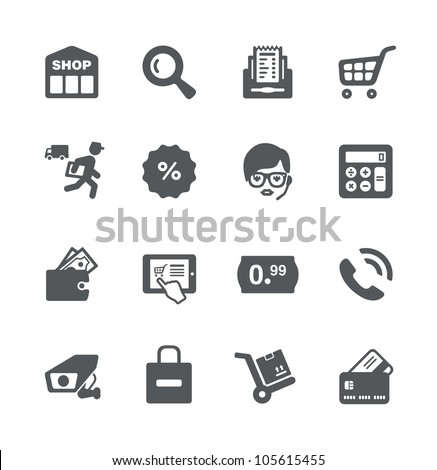 Shopping minimalistic simple icons