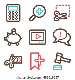 Shopping mobile icons, e-commerce infographics symbols.