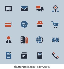 Shopping mobile icons, e-commerce infographics symbols.