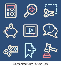 Shopping mobile icons, e-commerce infographics symbols.