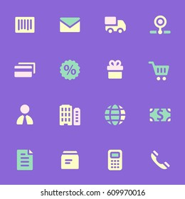 Shopping mobile icons, e-commerce infographics symbols.