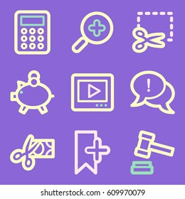 Shopping mobile icons, e-commerce infographics symbols.