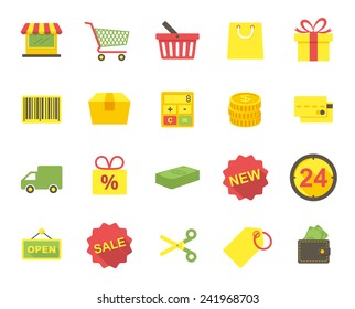 Shopping, modern flat icons