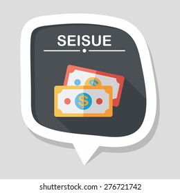 shopping money cash flat icon with long shadow,eps10