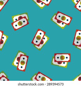 shopping money cash flat icon,eps10 seamless pattern background