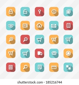 Shopping and money set. Trendy line icons for web and mobile.