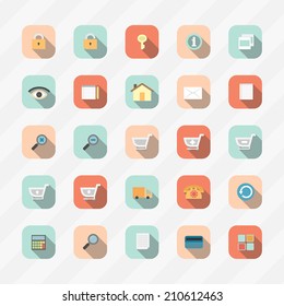 Shopping and money set. Trendy line icons for web and mobile. 