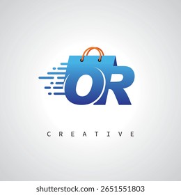OR Shopping Monogram – Fast Delivery E-commerce Logo with Bag Icon and Digital Branding for Online Store, Retail and Logistic Identity
