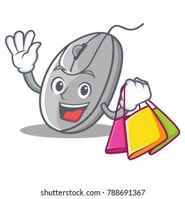 Shopping mouse character cartoon style