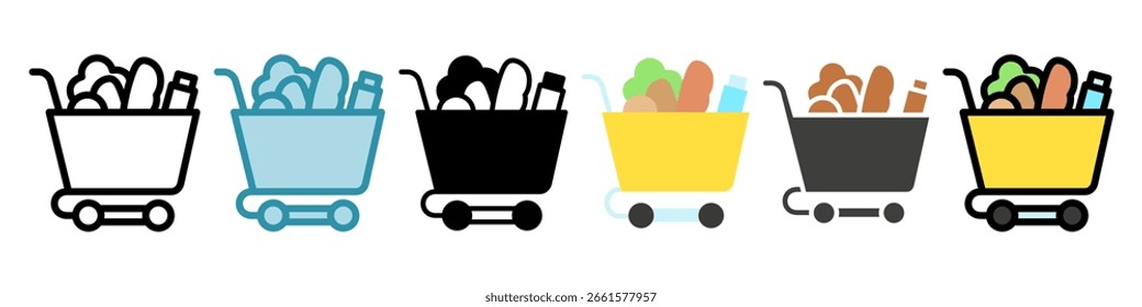 Shopping multi style, mini illustration icon. use for modern concept, print, UI, UX kit, web and app development. Vector related to commerce, retail, marketing and shopping.