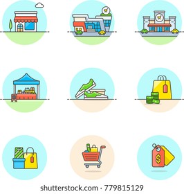 Shopping- Multicolor Icon Set