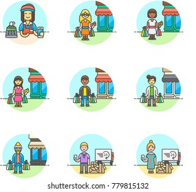 Shopping- Multicolor Icon Set
