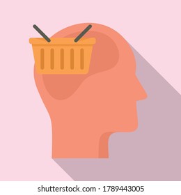 Shopping neuromarketing icon. Flat illustration of shopping neuromarketing vector icon for web design