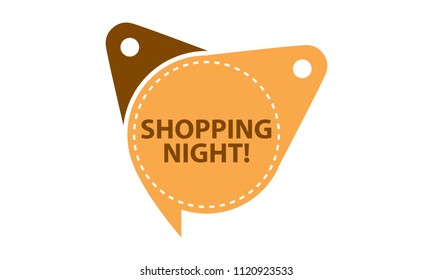 Shopping Night Tag Template Isolated