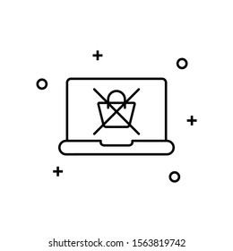 Shopping notebook forbidden icon. Element of shopping icon
