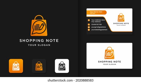 shopping notes logo design and business card design