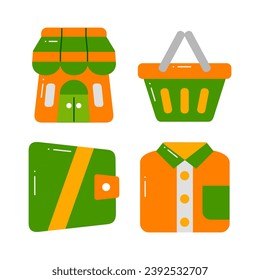 shopping objects vector illustrations set