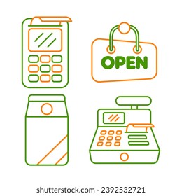 shopping objects vector illustrations set