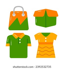 shopping objects vector illustrations set