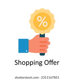 Icono plano de la oferta de compra Icono plano ilustración de diseño. Símbolo de comercio y compras sobre fondo blanco Archivo EPS 10