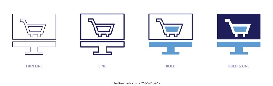 Shopping offers free shipping icon in 4 different styles. Thin Line, Line, Bold, and Bold Line. Duotone style. Editable stroke.