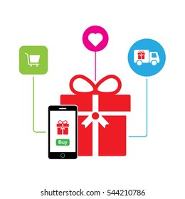 Shopping on line distribution present