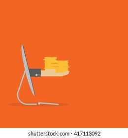 Shopping on line, e-commerce concept, vector