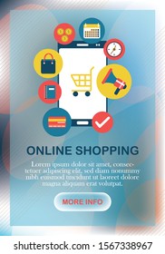Shopping on Mobile Flat design, flat design of mobile shopping