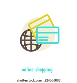 shopping on net concept illustration design over white, vector