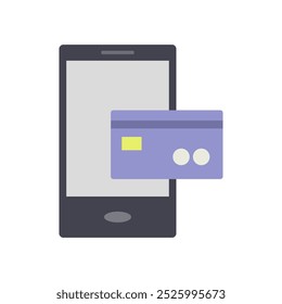 Compras no smartphone ilustrado em vetor no fundo