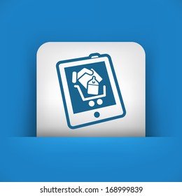 Shopping on tablet icon